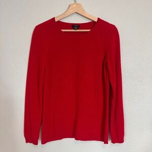 Talbots Petite Red Pure Cashmere‎ Crew Neck Long Sleeve Sweater Women's M